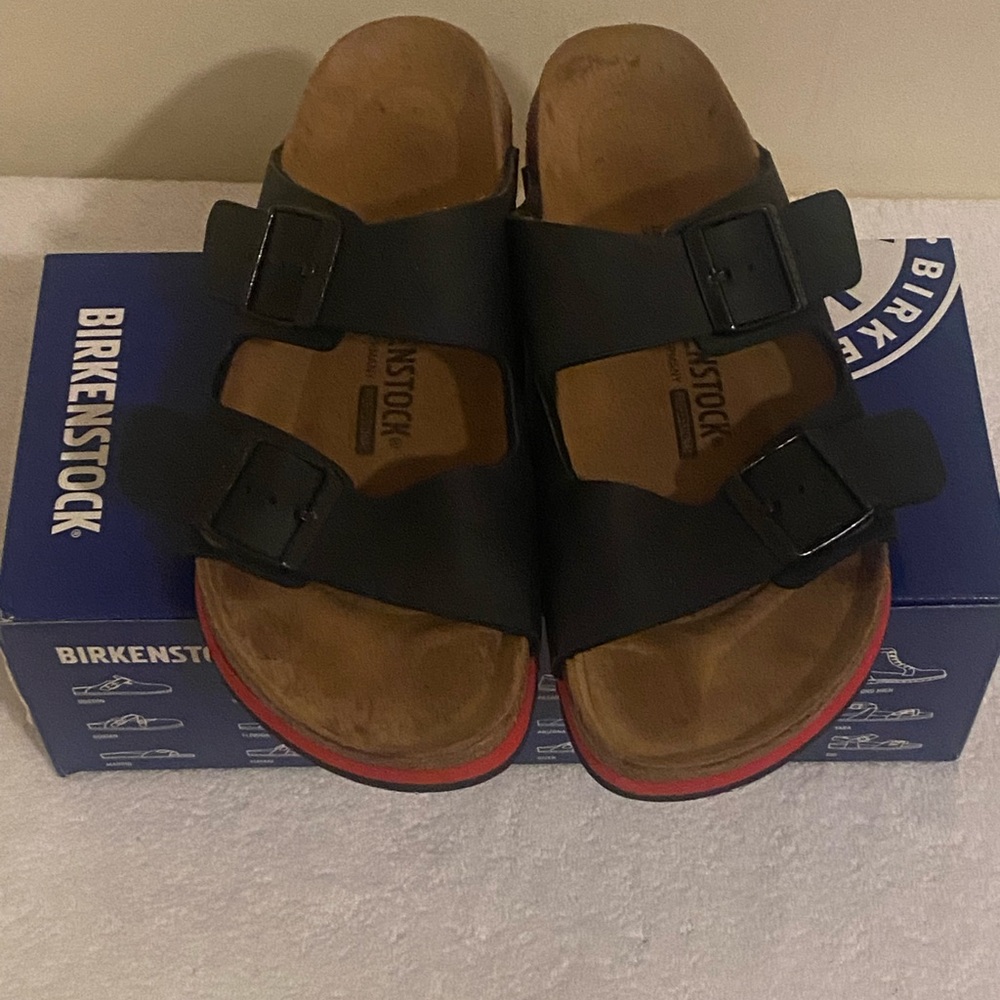 Birkenstock‎ Unisex Arizona Super Grip Birko-Flor Sandals Size M8.5/W10.5 Black